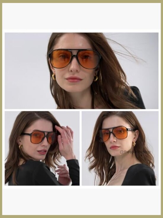 Vintage Retro Aviator Sunglasses with UV400 Protection, Unisex main image 4